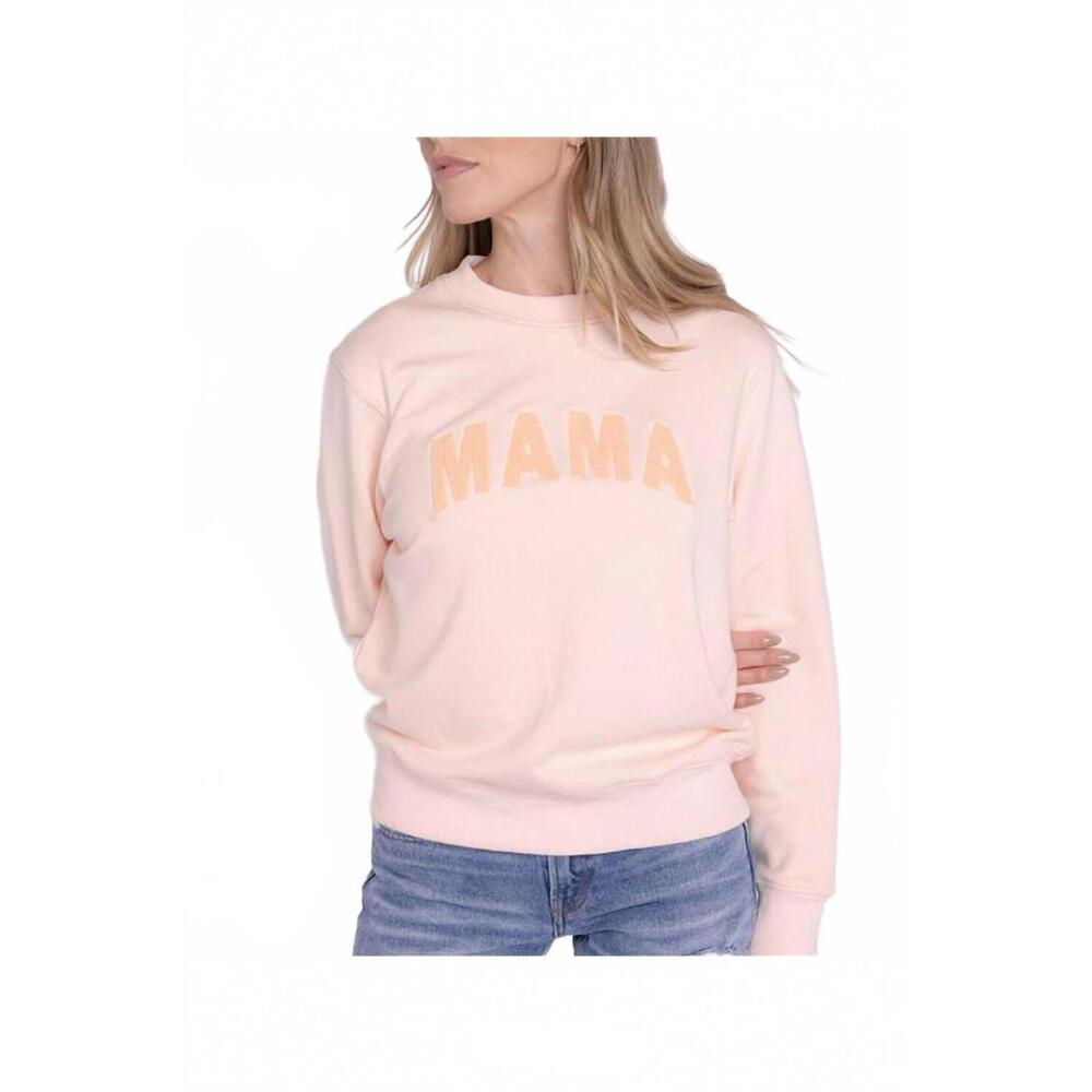 NEW LELALO women's chenille cotton sweatshirt in pink